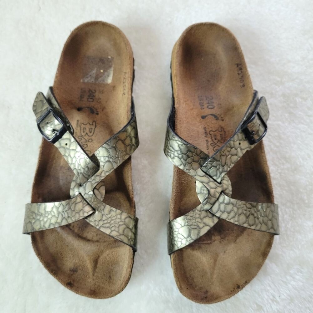 Birkenstock Birki’s Sylt Metallic Bronze Gold Sandals 6